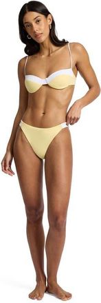 Onia Lucie Bikini Bottom in Limoncello/white at Nordstrom, Size X-Small