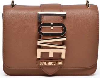 Love Moschino Crossbody Bag With Metallic Logo Plaque And Textured Finish