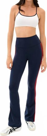 SPLITS59 Raquel High Waist Supplex Flare Pants In Indigo Lotus Red