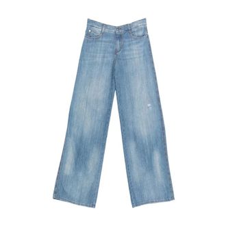 Ermanno Scervino Wide Jeans, female, Blue, Size: XS Cotton Pants