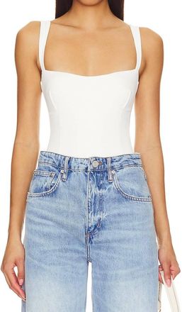 Good American Scuba Modern Tank Bodysuit In White 001