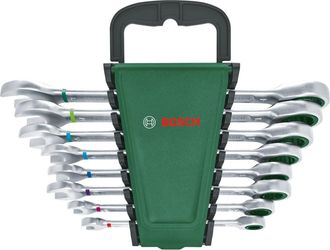 Bosch Home And Garden Juego De Llaves De Trinquete Combinadas, 8 Piezas, Optimo Rendimiento Y Comodidad, De Calidad Y Resistentes A La Corrosi&oacute;n, Indicaci&oacute;n
