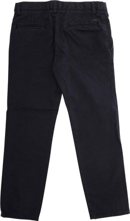 Emporio Armani Boys Blue Trousers With Belt Loops And Logo Plate Cotton