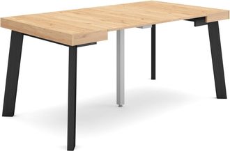 Skraut Home Skraut Home - Mesa Consola Extensible, Mesa Comedor Plegable, 160, Para 8 Comensales, Patas De Madera, Estilo Moderno, Roble