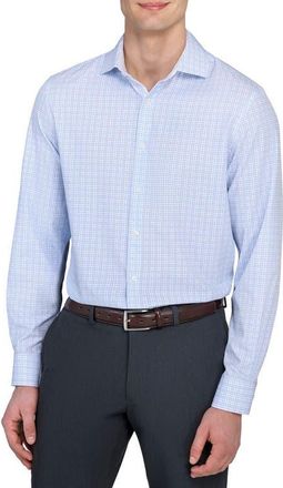 W.R.K Slim Fit Plaid Performance Dress Shirt in White/Blue at Nordstrom, Size 15.5 - R
