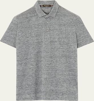 Loro Piana Mens Linen Jersey Dublon Polo Shirt