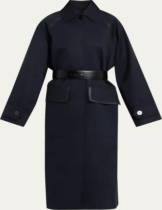 Nackiy&eacute; Discrete Single-Breasted Trench Coat