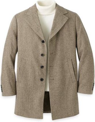 Paul Fredrick Herringbone Topcoat in Tan at Nordstrom, Size Xx-Large