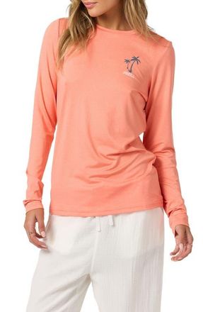 O'Neill Breezy Long Sleeve Rashguard in Heather Peach Echo at Nordstrom, Size Medium