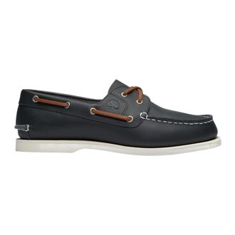 Timberland Sailor Shoes, female, Blue, Size: 9 1/2 US Classic Boat Leather Loafers