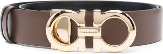 Ferragamo Gancini reversible belt - men - Calf Leather - 70 - Brown