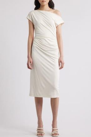 BOSS Asymmetric Sheath Dress in Soft Cream at Nordstrom Rack, Size X-Large