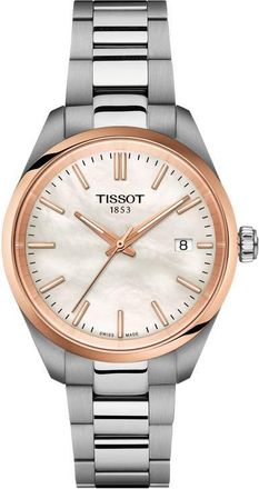 Tissot PR 100 Mother-of-Pearl Bracelet Watch, 34mm in White Mother Of Pearl Silver at Nordstrom