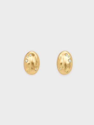 Charles & Keith Ottilie Crystal Sculptural Stud Earrings