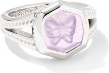Kendra Scott Davie Intaglio Butterfly Statement Ring in Rhodium Lavender Opalite at Nordstrom Rack, Size 9