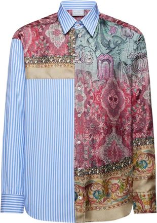 Pierre-Louis Mascia Camicia con design patchwork - Blu