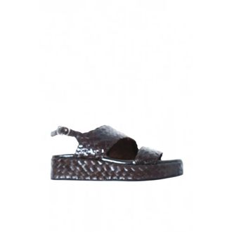 Pons Quintana Wedges, female, Brown, Size: 11 US Sandalo in pelle intrecciata