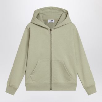 Golden Goose Sage green zip-up sweatshirt with stars