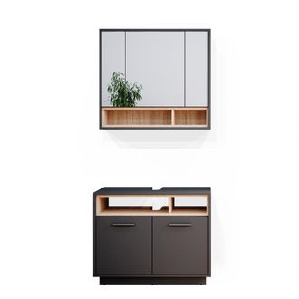 Vicco Conjunto De Muebles De Ba&ntilde;o Beatrice, Antracita, 2 Piezas