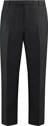 Gucci Wollen twill broek - Heren - Nette broeken - Zwart - L - Wol - Broeken