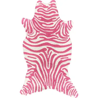 R16 Home Mini Zebra Pink Indoor Rug in Pink/whitednu at Nordstrom Rack