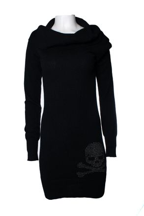 Mastermind Japan black midi turtle neck dress