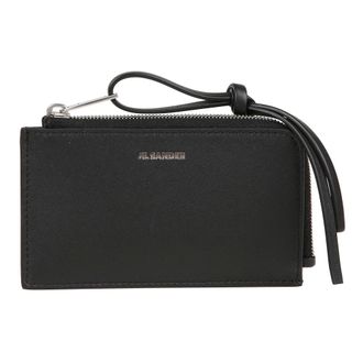 Jil Sander Accessoires, Heren, Zwart, ONE Size, Leer, Portafogli Wallet