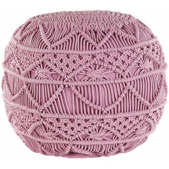 Beliani Beliani - Pouf in tessuto rosa 40x40cm Kayseri