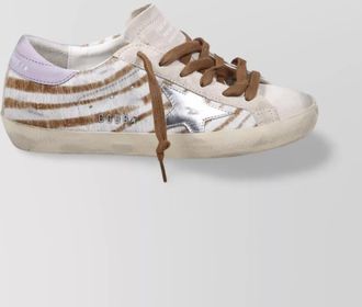 Golden Goose leather zebra-print low-top sneakers