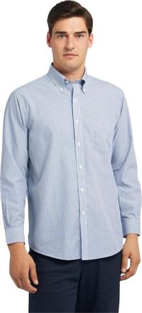 Brooks Brothers Non-Iron Broadcloth Polo Button-Down Shirt - Heren - Casual Overhemden - Blauw - XL - Katoen - Overhemden