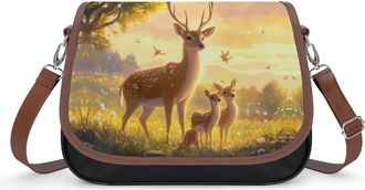 Generic Deer Family Fashion Womens Crossbody Bags Novelty Handbag Shoulder Bag Purse