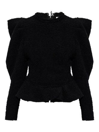 Isabel Marant Giamili peplum top - Zwart