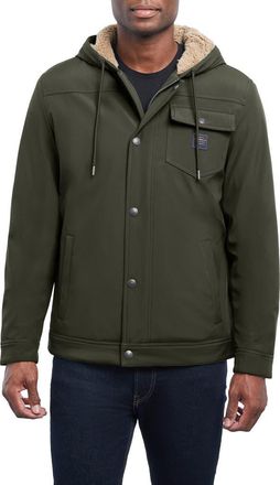 Lucky Brand Loki Workwear Soft Shell Faux Shearling Jacket in Olive at Nordstrom Rack, Size Xx-Large