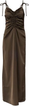 Rotate Satin Slip Dress - Dames - Feestkleedjes - Groen - M - Polyester - Kleedjes