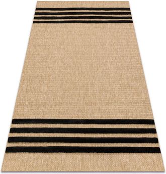 RugsX Spark 0689 Alfombra Beige / Negra - L&iacute;neas, Sisal, Estructural Beige 160x220 Cm