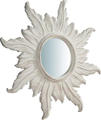 Biscottini International Biscottini - Specchio Specchiera da Parete e Appendere in legno finitura bianco anticato L58xPR4xH58 cm Made in Italy