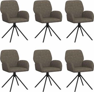 vidaXL Sillas De Comedor Giratorias 6 Uds. Cuero De Suede Sint&eacute;tico Vidaxl
