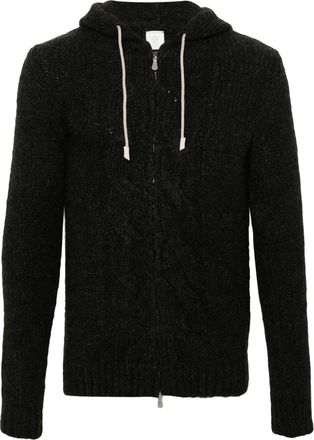 Eleventy cable-knit hoodie - men - Alpaca Wool/Cashmere/Silk/Polyester/Polyurethane - M - Grey