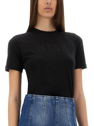 Msgm Slim Fit Cotton T-Shirt - Black