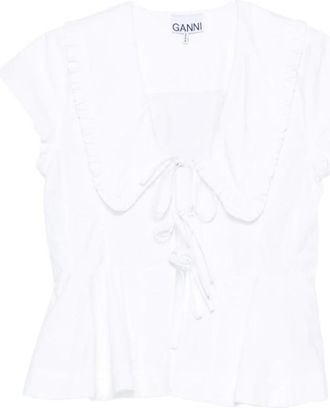 Ganni Mujer, Camisetas, Blanco, Talla: S