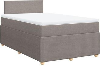 vidaXL Cama Box Spring Con Colch&oacute;n Tela Gris Taupe 120x190 Cm Vidaxl