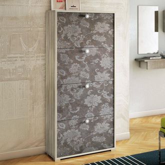 Dmora Dmora - Zapatero Dmarcat, Mueble De Entrada Polivalente Con 4 Puertas Abatibles, Zapatero De Doble Profundidad, 100% Made In Italy, 67x28h147 Cm, Olmo
