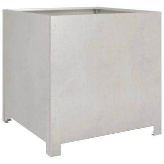Berkfield Home Garden Planter 50x50x50 cm Stainless Steel in Silver | Size: 50 x 50 x 50 cm