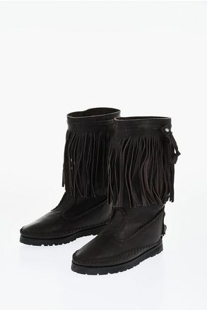 Dsquared2 Stivali Mid FRINGES in Pelle taglia 38