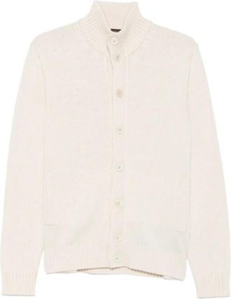Zanone Chioto Cardigan - Heren - Vesten - Beige - S - Wol - Truien & Vesten