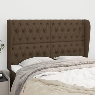 vidaXL Cabecero Con Orejas De Tela Marr&oacute;n Oscuro 163x23x118/128 Cm Vidaxl
