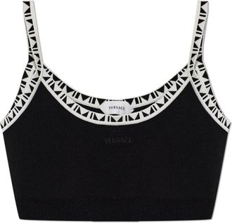 Versace Korte Top met Dunne Bandjes - Dames - Tops zonder mouwen - Zwart - L - Tops