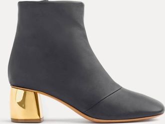 Forte_Forte Womens My Alma Golden Heel Nappa Leather Ankle Boots In Nero