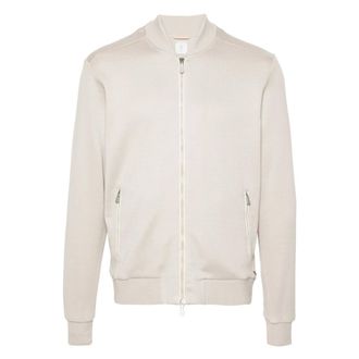 Eleventy Bomber Jackets, male, Beige, 3XL, Casual Beige Bomber Jumper