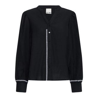 Ichi Camicetta Ricamata - - Blouses & Shirts - Donna - Nero - S